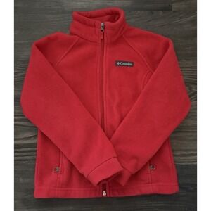 Columbia Youth Kids Fleece Jacket Coat Size Small 7/8 Years Red